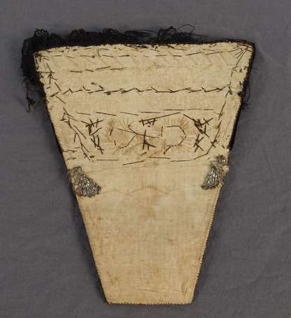 Pièce d'estomac en toile de coton tabac à motifs 
