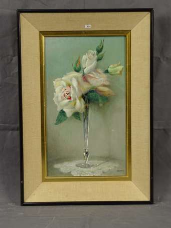 SESTON Paul (1905-1985) - Bouquet de roses, huile 