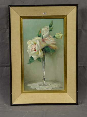 SESTON Paul (1905-1985) - Bouquet de roses, huile 