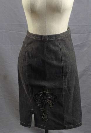 KENZO JEANS - Jupe droite en toile demin, 