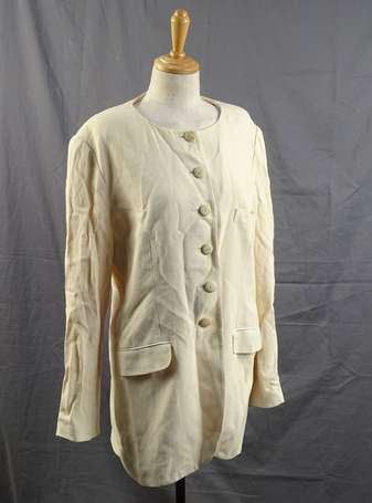 GEORGES RECH - Veste en lin mélangé beige, deux 