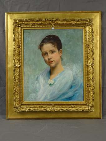 BOUILLON Léon (1850-1900) - Portrait de femme, 