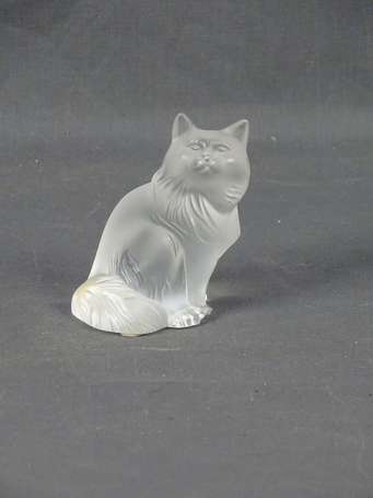 Lalique France Chat en cristal moulé (2 éclats)  H