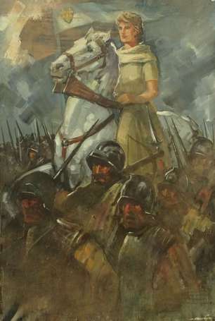FALCUCCI Robert (1900-1989) - Jeanne d'Arc, huile 