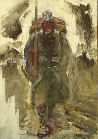 FALCUCCI Robert (1900-1989) - Poilu, huile sur 