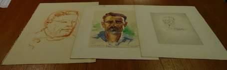 FALCUCCI Robert (1900-1989) - 3 Portraits d'homme 