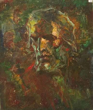 FALCUCCI Robert (1900-1989) - Tête d'homme, huile 