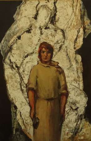 FALCUCCI Robert (1900-1989) - Le sculpteur, huile 