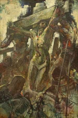 FALCUCCI Robert (1900-1989) - Le Golgotha, huile 