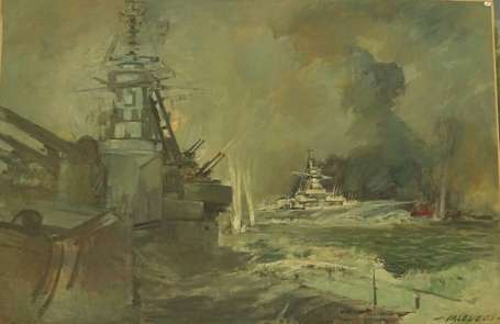 FALCUCCI Robert (1900-1989) - Au combat, huile sur