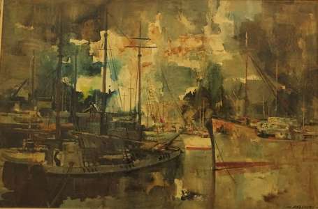 FALCUCCI Robert (1900-1989) - Au port, huile sur 