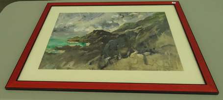 FALCUCCI Robert (1900-1989) - Côte bretonne, près 