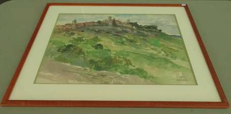 FALCUCCI Robert (1900-1989) - Vézelay, aquarelle, 