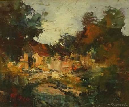 FALCUCCI Robert (1900-1989) - Le hameau, huile sur