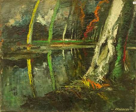 FALCUCCI Robert (1900-1989) - Bord de Canal, huile