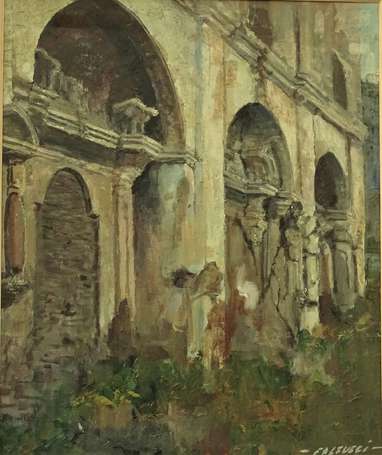 FALCUCCI Robert (1900-1989) - Ruines, huile sur 