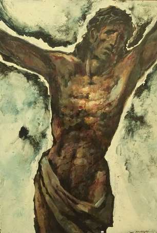 FALCUCCI Robert (1900-1989) - Christ, huile sur 