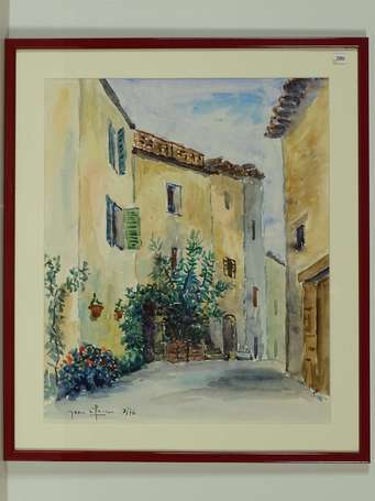 CLAVEAU Jean Xxé Ruelle Aquarelle signée datée 