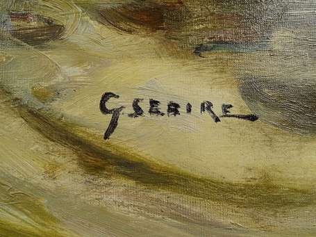 SEBIRE Gaston (1920-2001) Fleuve animé. Huile sur 
