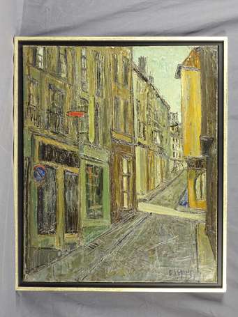 LAPORTE Georges (1926-2000) Rue montante. Huile 