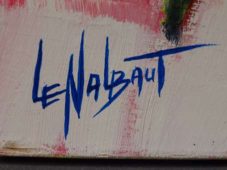 LE NALBAUT Gérard (1946- ) Fauteuil rouge. Huile 