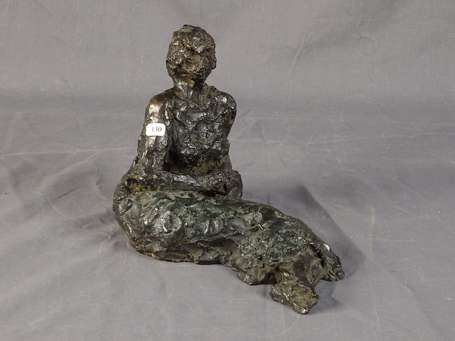BOUISSIERES (XXe S) - Nu allongé, sujet en bronze 