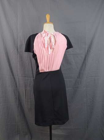 SONIA RYKIEL - Robe en polyestère noire et rose. T