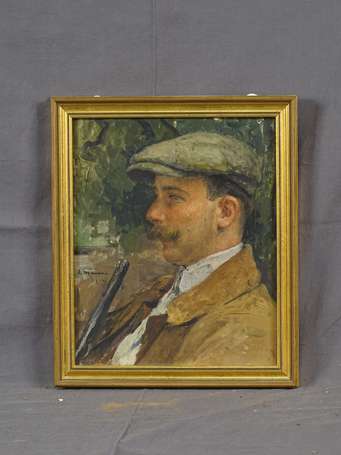 MAXENCE Edgard  (1871-1954) Portrait de chasseur 