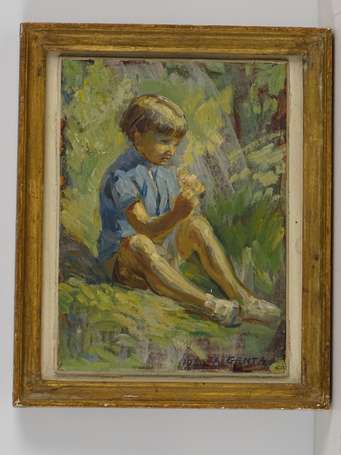 GENTA Albert (1901-1989), Jeune garçon assis, 
