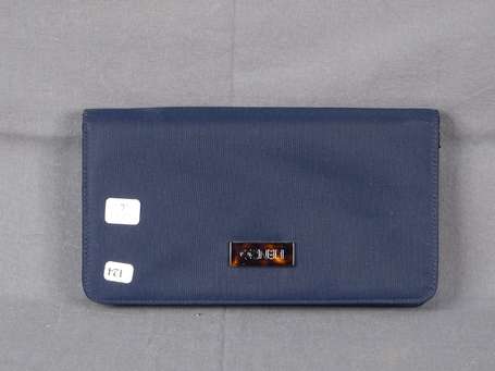 KENZO - Portefeuille en toile bleu marine. 12,5 cm