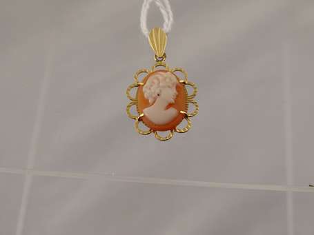 Pendentif en or jaune 18 K (750°/°°), monté d'un 