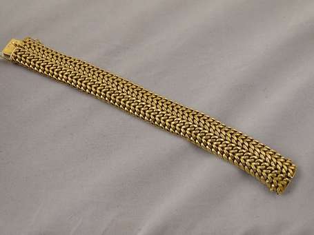 Bracelet ruban En or 750°/°°° , maille gourmette. 