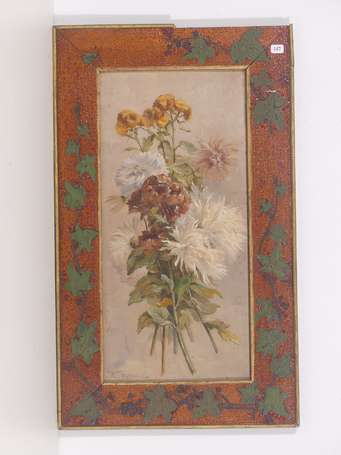 MASSON H Xxè siècle Bouquet de chrysanthèmes Huile