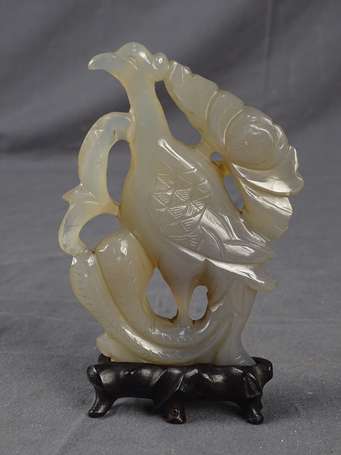 CHINE Phoenix Sujet en onyx. H. 11,5 cm