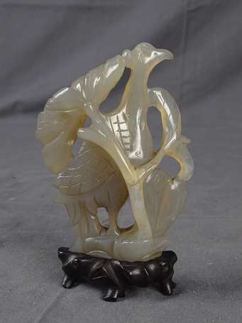 CHINE Phoenix Sujet en onyx. H. 11,5 cm