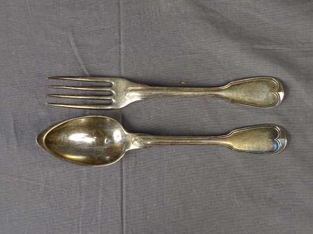 Huit Cuillères et six Fourchettes en argent, 