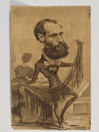 BONNARD A XIXème-Xxème siècle Portrait charge d'un