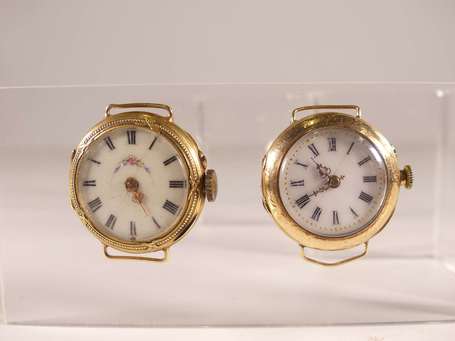 Lot de deux montres de col en or jaune 18K 