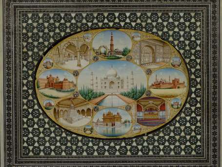INDE Fin XIXème siècle Vue du Taj Mahal et de 