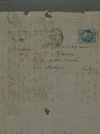 Lettre par Ballon monté cachet de Départ Paris 