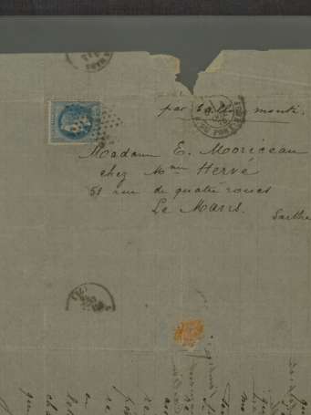 Lettre par Ballon monté cachet de départ Paris 