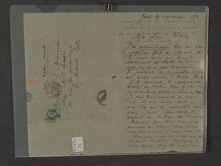 Lettre par Ballon monté cachet de départ Paris 