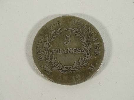 Pièce de 5 francs en argent Napoléon Premier 