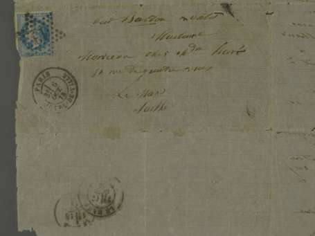 Lettre par Ballon monté cachet de départ Paris 