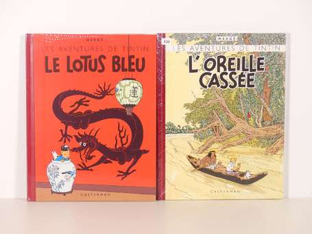 Hergé : 2 albums : Tintin 5 et 6 ; Le Lotus bleu 