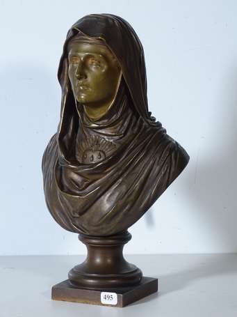 BULIO Jean (1827-1911) - Vierge en buste. Sujet en
