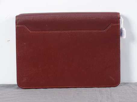 CARTIER Must - Pochette en cuir brun rouge chiffré