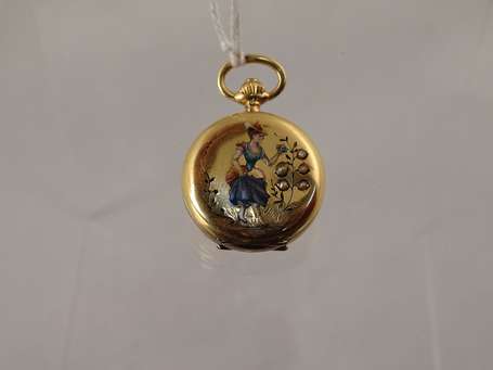 Montre pendentif double boitier or 750°/°°°, la 