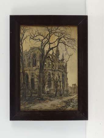 WITTMANN Charles 1876-1953 Cathédrale de Reims 