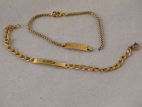Bracelet identité enfant en or (750)  maille 